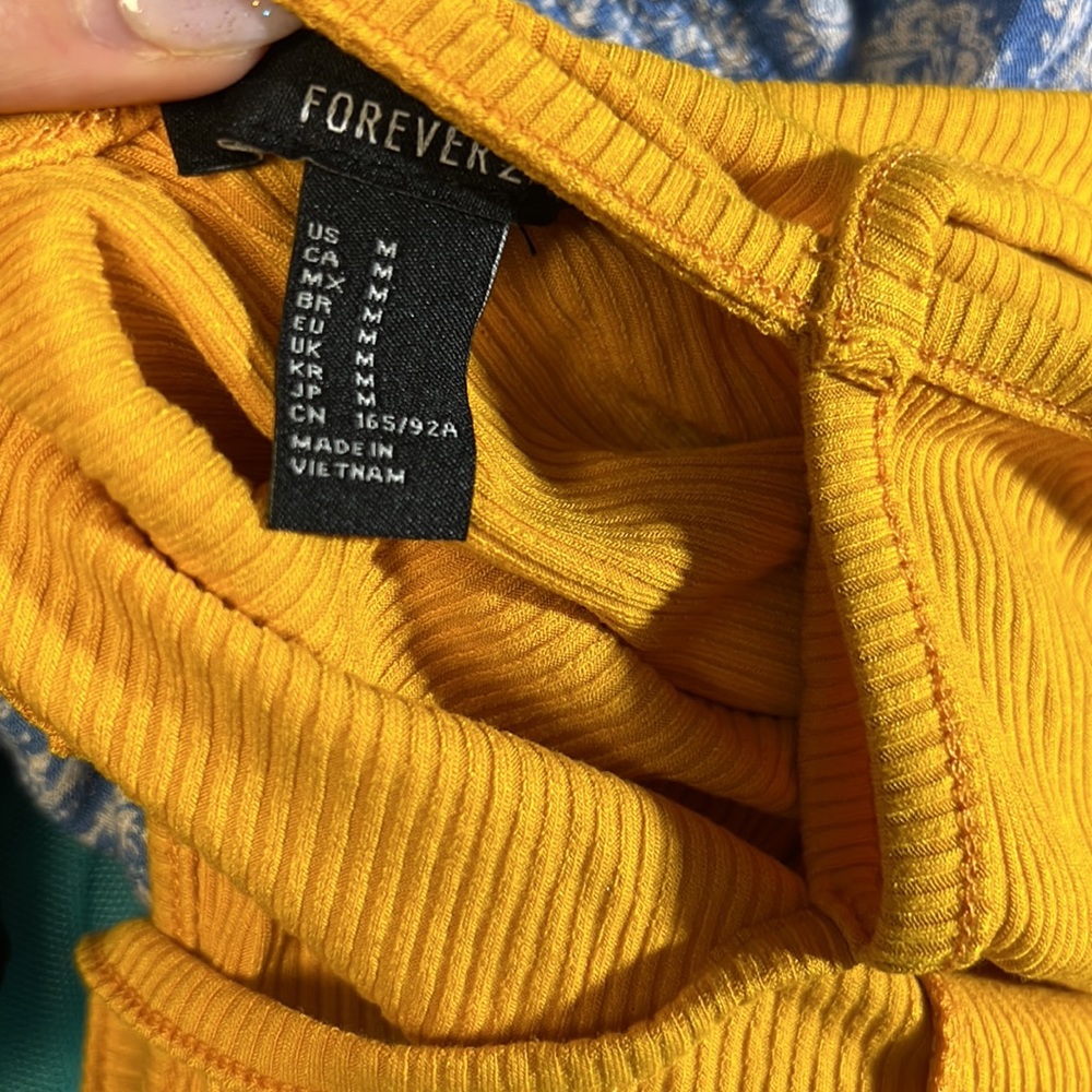 Yellow Ribbed Bodycon Dress - Picture 4 of 4
